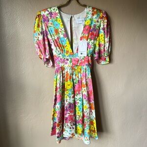 Les Reveries Silk Floral Dress Size 6
